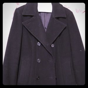 Black pea coat, S, Anne Klein, EUC, wool